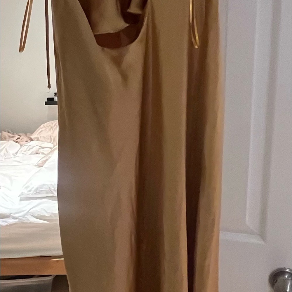Zara Golden Satin Slip Dress